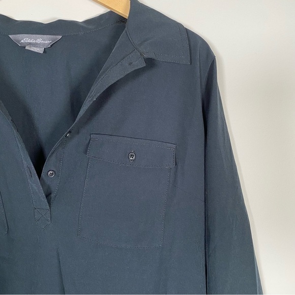 Eddie Bauer Popover Roll Tab Sleeves Performance Athleisure Mini Dress Medium - Picture 2 of 6